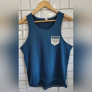 PLATE CRATE Youths Athletic Tank Top Color Dark Teal Front and Rear Logo Size